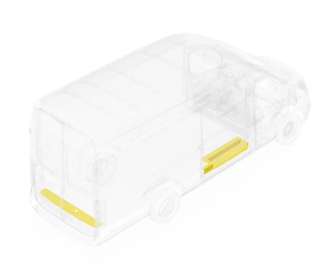 U709-151-1018 – LEGEND FLEET Entry Door Threshold, For Side Door And Rear Non-slip Coated Yellow Steel